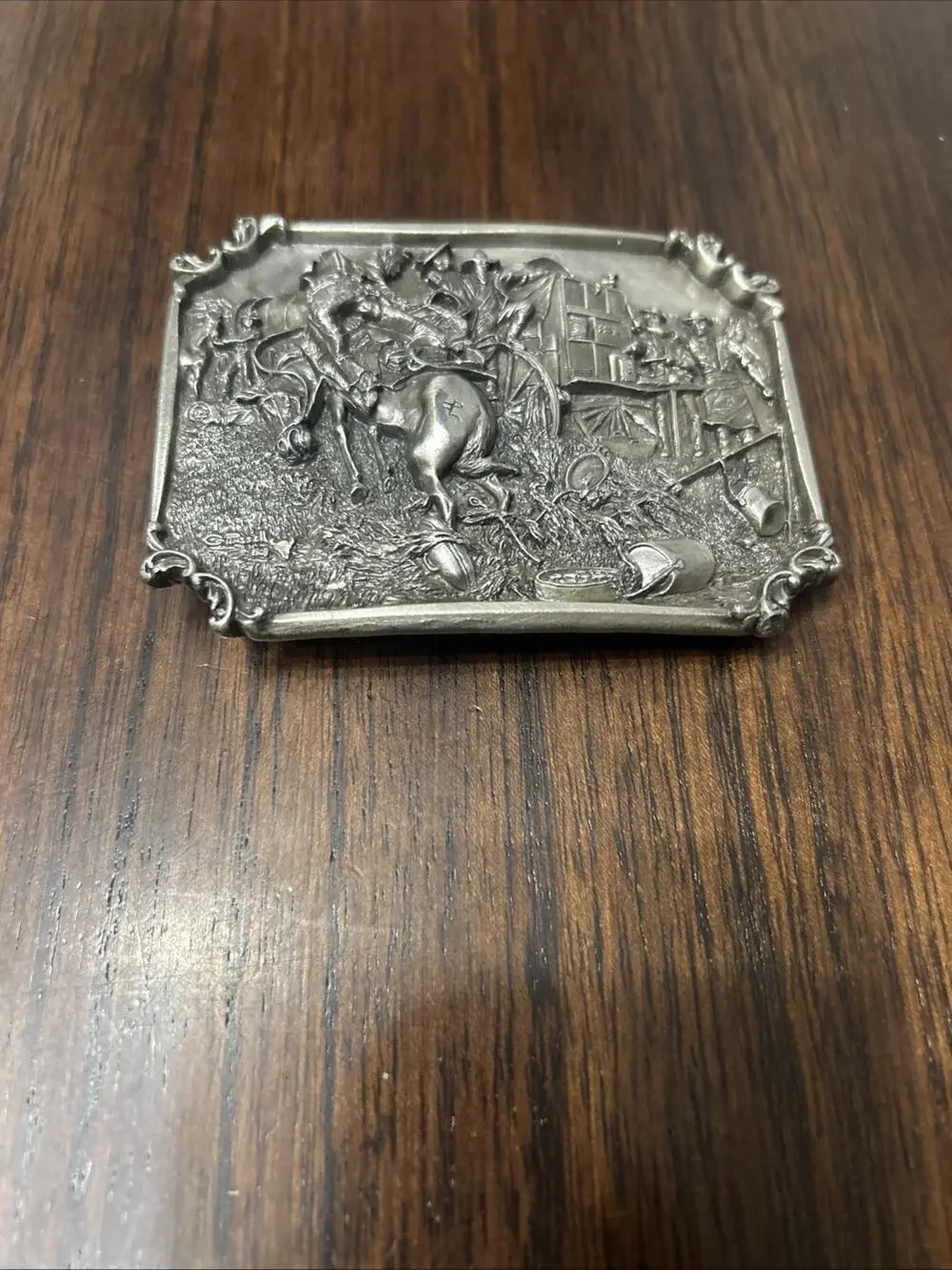 1987 Limited Edition Charles Russell Bronco to Breakfast Belt Buckle #5451